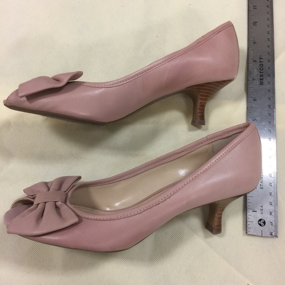 Franco Sarto pink bow peep toe heel - Picture 2 of 6